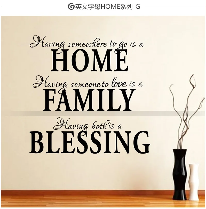 English Proverbs Family Rules H DIY Wall Stickers Family on the wall