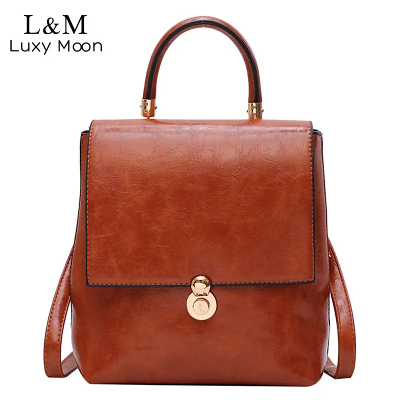 

Multifunctional Women Backpack Soft Leather Bag Pack Female Fashion Retro Travel Backpacks Mochila Feminina School Bags XA491H