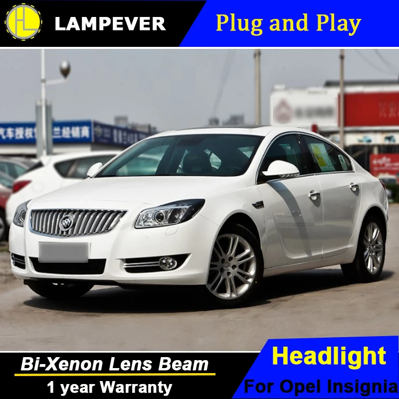 Lampever для Buick Regal светодиодные фары для Opel Insignia фара ангел глаз СИД DRL спереди света Биксеноновая объектив комплект ксенона