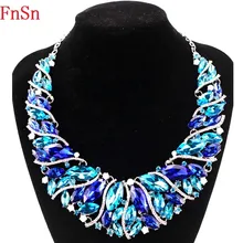 FnSn, новинка, хит, ожерелье, чокеры, красочные, кристалл, массивное, ювелирное изделие для женщин, золотой воротник со стразами, турецкое растение, ювелирное изделие