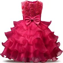 Hot Princess Bow-knot Dress for Girl Wedding Party Evening Dresses Christmas Costumes Carnival Costume Tutu Skirt 1-11 Years