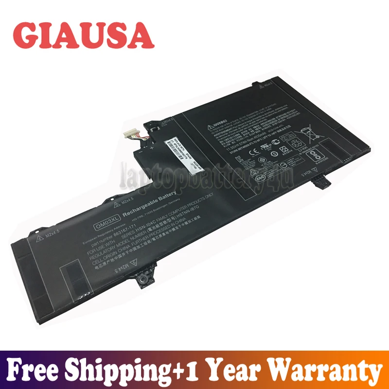 GIAUSA Новый 11 55 V 57Wh OM03XL Аккумулятор для HP EliteBook X360 1030 G2 HSTNN-IB70 863167-1B1 серии | Компьютеры