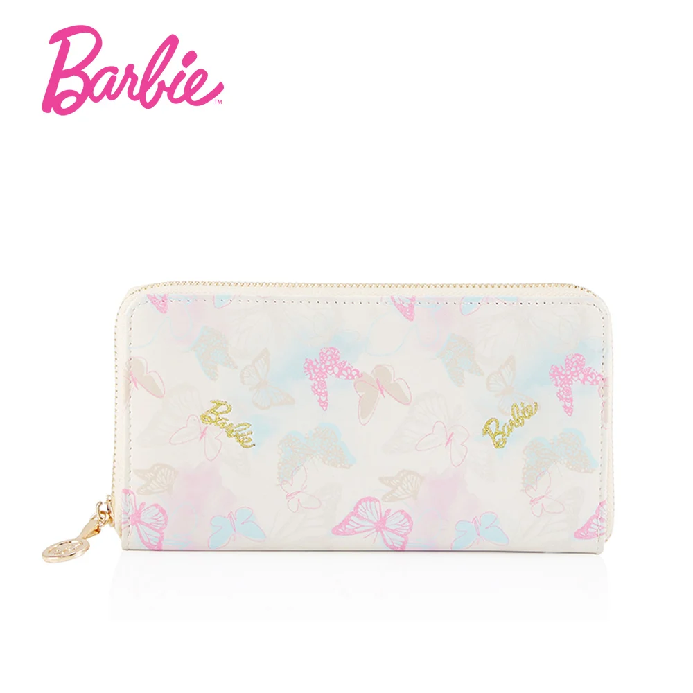 

Barbie women Wallet Leather butterfy Purse Sweet Cards Bag Long Women Wallets Change Zipper Clutch Money Coin Holders Wallets