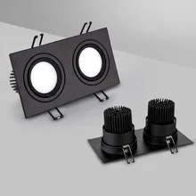 Яркий квадратный Встраиваемый светодиодный светильник с регулируемой яркостью, квадратный светильник 7 Вт, 10 Вт, 14 Вт, 20 Вт, черный светодиодный светильник, потолочный светильник, AC 110 В, 220 В