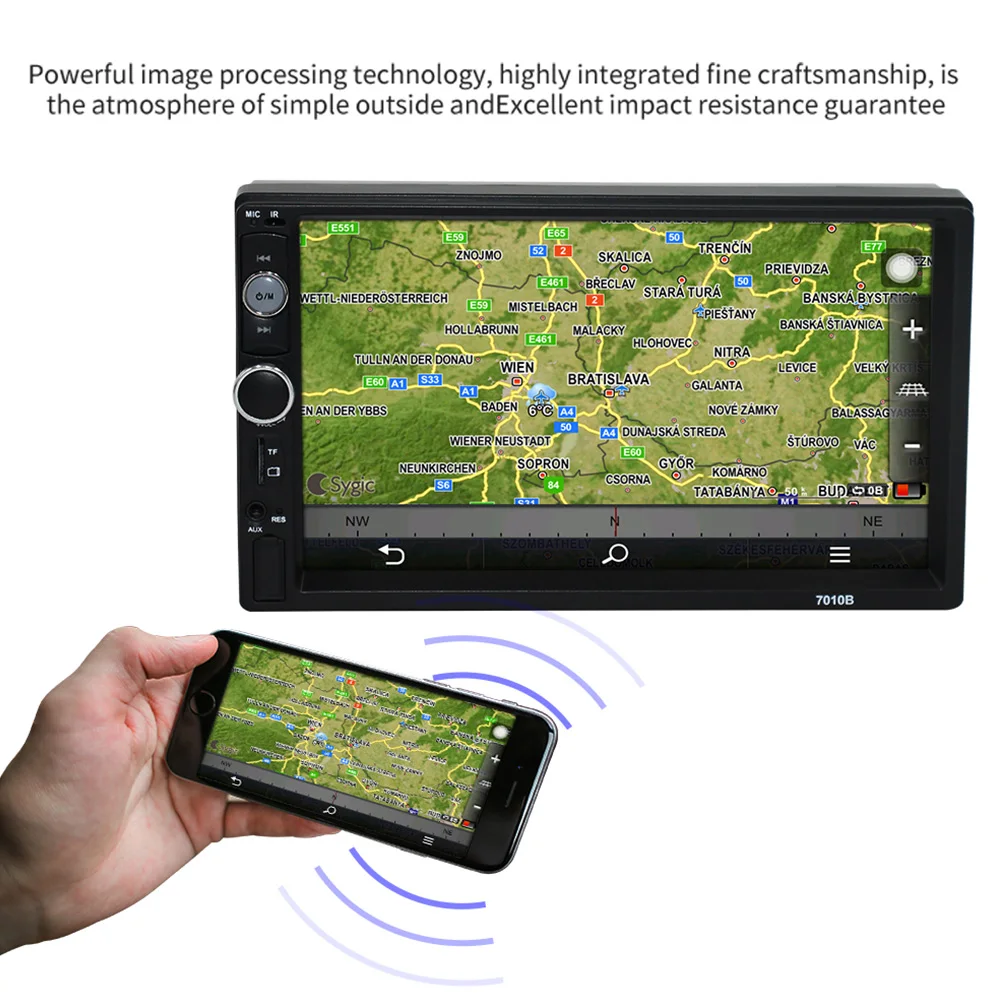 AOSHIKE HD 7 Touch 1 Din автомобильный MP5 плеер Bluetooth Hands free TF Авто fm радио пульт