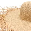 Sombreros de paja hechos a mano nuevos para mujer, sombreros de paja de ala ancha, chicas de alta calidad, rafia Natural Panama, sombreros de paja para el sol para vacaciones ► Foto 3/6