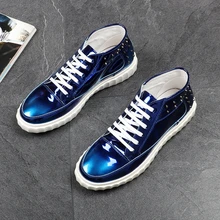 CuddlyIIPanda/ мужские модные кроссовки в британском стиле; мужские повседневные тапочки с заклепками; роскошные мужские лоферы; модельные туфли