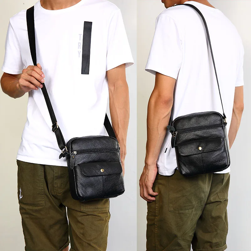 Aminou мужские сумки-мессенджеры роскошные мужские сумки из натуральной кожи дизайнерская Высококачественная сумка на плечо повседневные Офисные сумки на молнии для мужчин