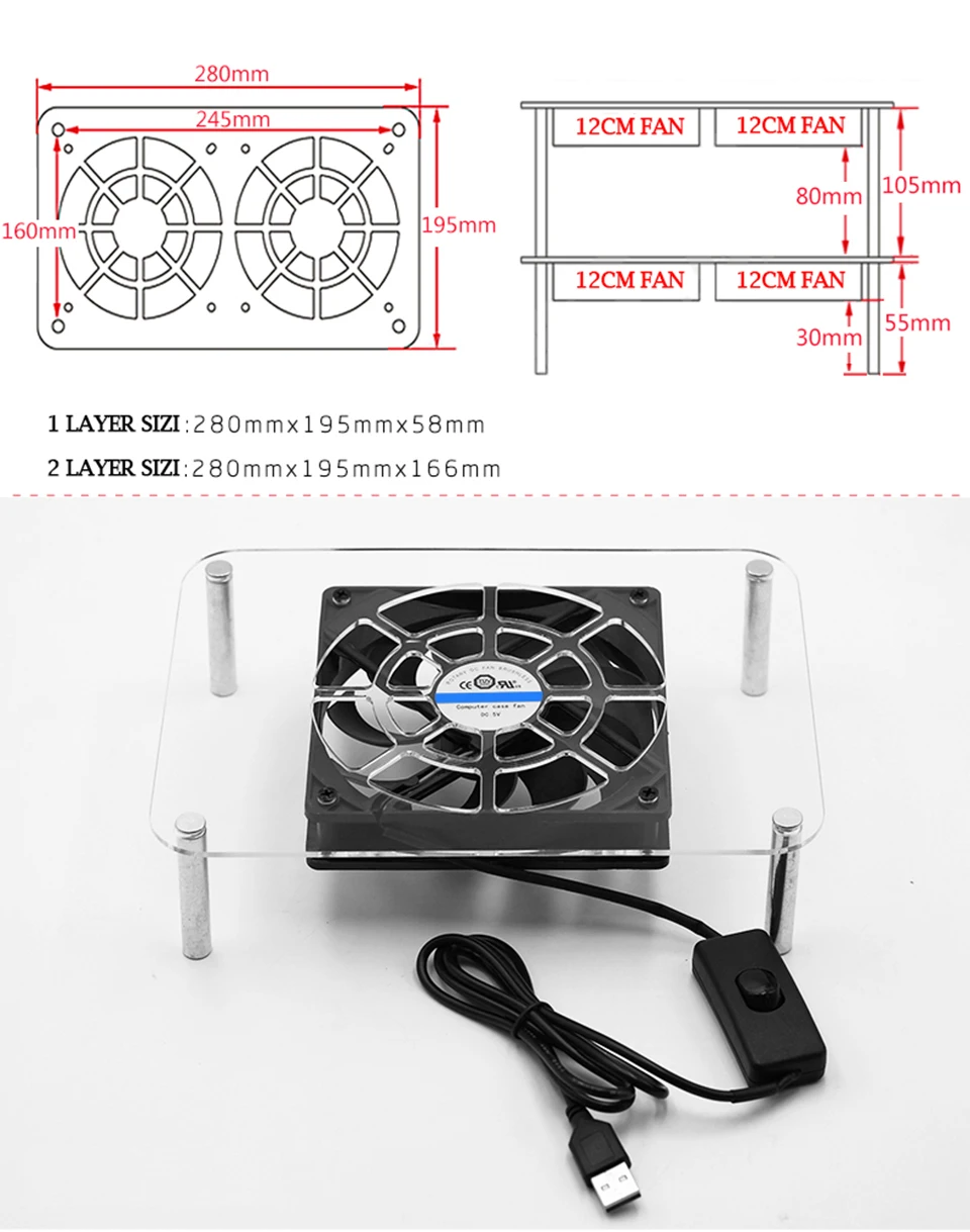 DC 5 в USB 120*120*25 мм держатель для ноутбука беспроводной маршрутизатор телеприставка подставки кулер вентилятор охлаждения кронштейн радиатора