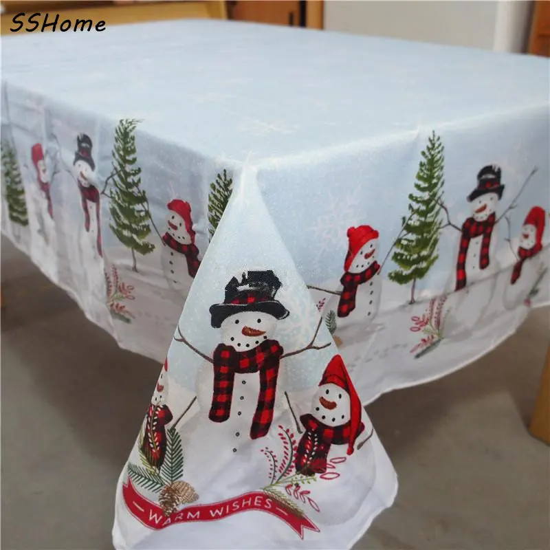 St. Nicholas Square Snowman Christmas Tablecloths European Style