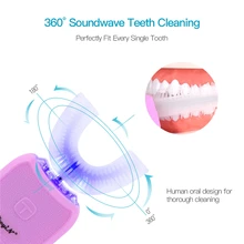 Электрическая звуковая волновая зубная щетка U Sharp 360 градусов для взрослых детей Водонепроницаемая ультразвуковая автоматическая зубная щетка USB перезаряжаемая 45