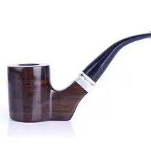 Творческий эбенового дерева курительная трубка плоское дно Молоток Стиль 9 мм фильтр табака деревянный курительная сигарная трубка мужской подарок на день рождения