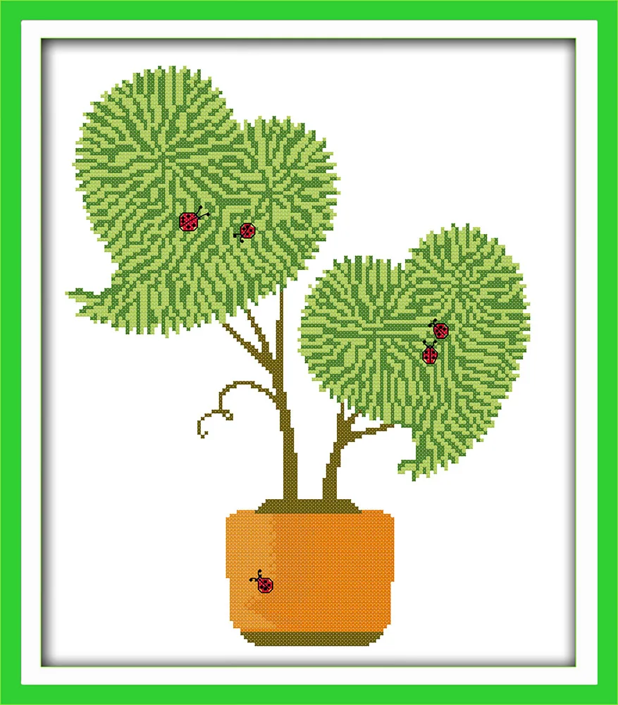 

The love bonsai DMC Still Life Style Cross Stitch kits 14ct white 11ct print embroidery DIY handmade needlework wall home decor