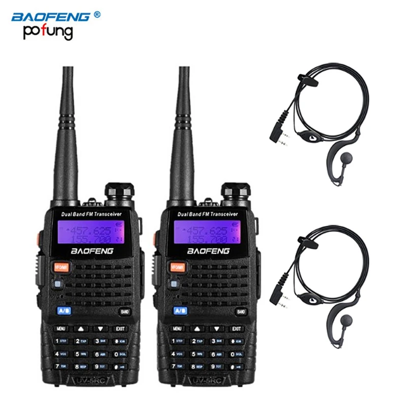 

2 PCS Baofeng UV-5RC Walkie Talkie Ham Two Way VHF UHF CB Radio Station Transceiver Boafeng Amador Scanner Portable Wakie Handy