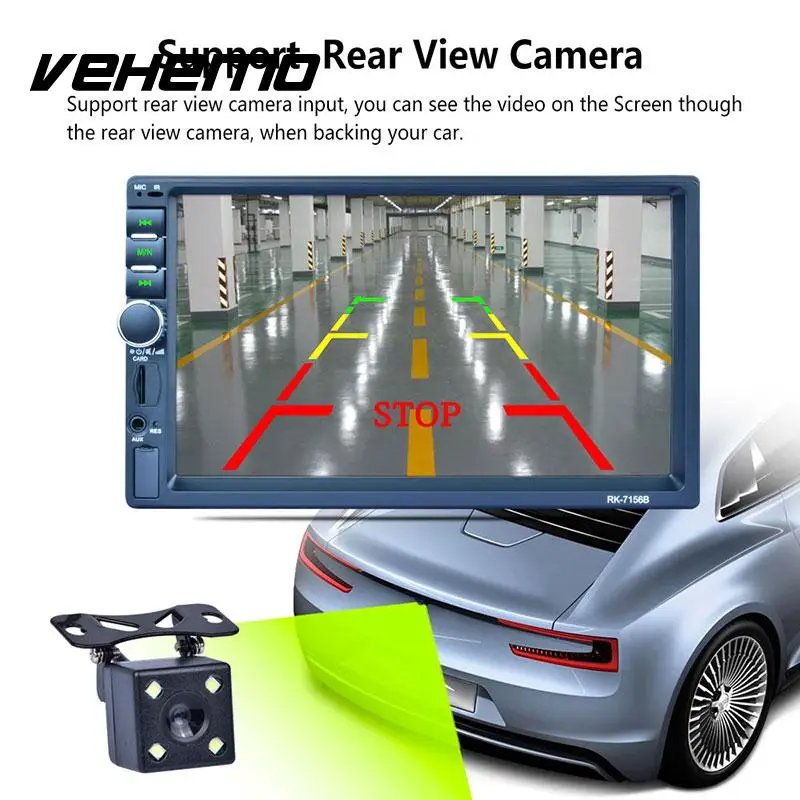 

Vehemo RDS/FM/AM Steering Wheel Remote Control Multimedia Player Video Player Automobile Car MP5 Support Rear View Automotive