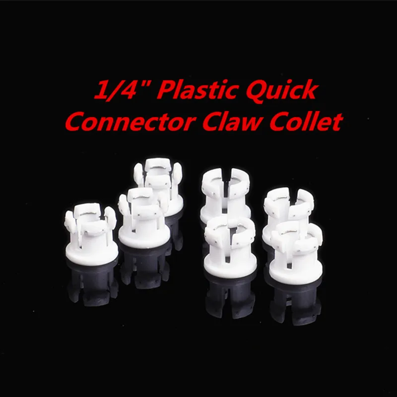 

Water Purifier Filter Parts 1/4" Plastic Quick Connector Claw Collet 100PCS/lot