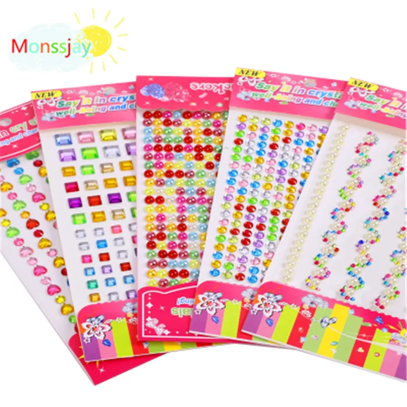 

20 Types Diamond notebook Stickers Available For Children DIY Painting Decorative Crystal Toys Material Phone sticker for girl