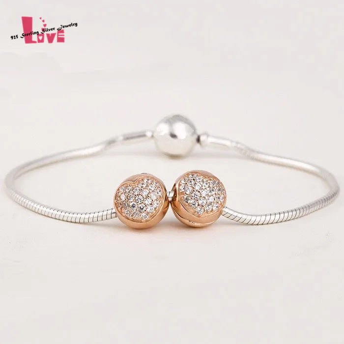 pandora rose gold heart clips pandora rose gold heart clips