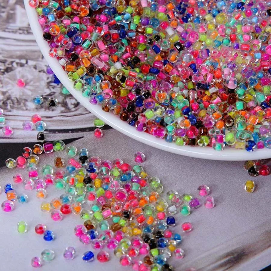 1000pcs 2mm Czech Glass Seed Beads Jewelry Spacer Loose Round Mix color New
