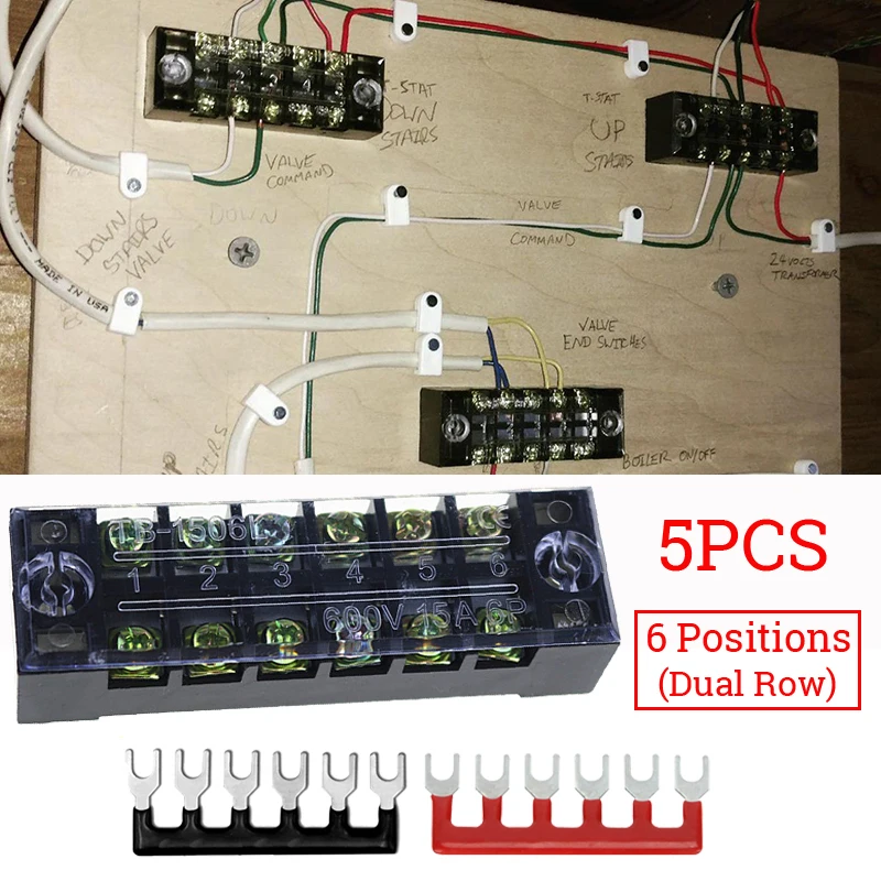 6 точек питания Распределительный Автобус Бар клеммный блок набор 15A 600 В для морской гребли гоночная Байдарка Каноэ лодки лодка авто
