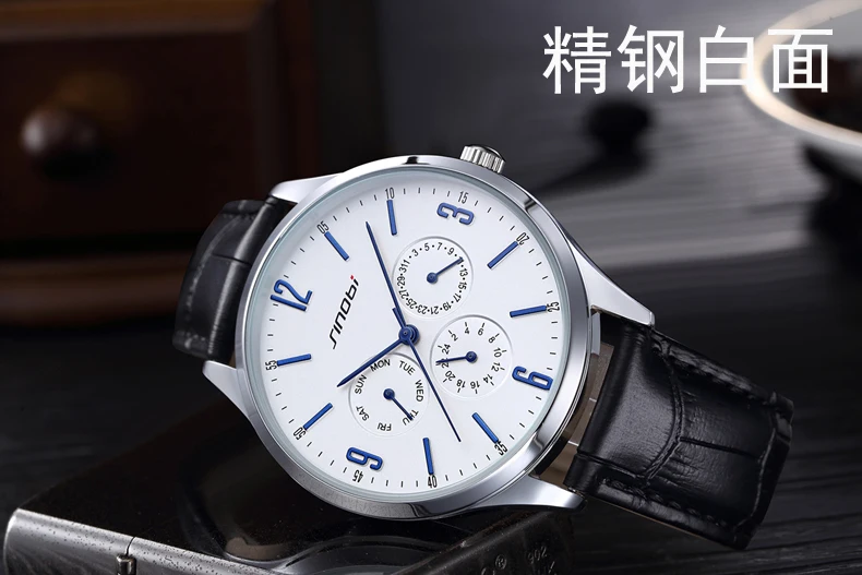SINOBI relojes hombre ультра тонкие Топ люксовый бренд кварцевые часы мужские повседневные деловые кожаные аналоговые часы мужские Relogio подарок