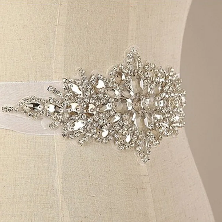 Buy Luxury Satin Wedding Crystal Belt