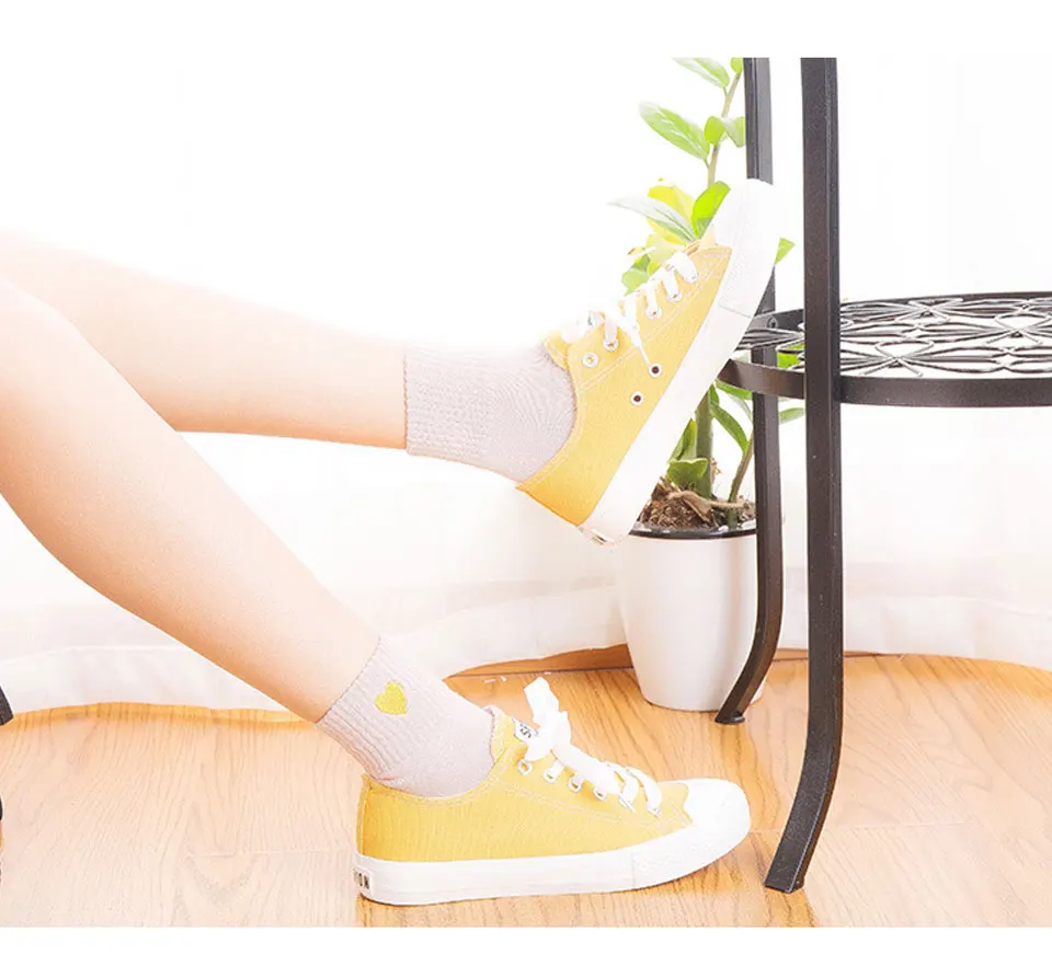 Cute Gold Silk Embroidery Heart-Shaped Love Cotton Korean Version Of Harajuku Fashion Peach Color Socks Female Beauty Girl Funny (15)