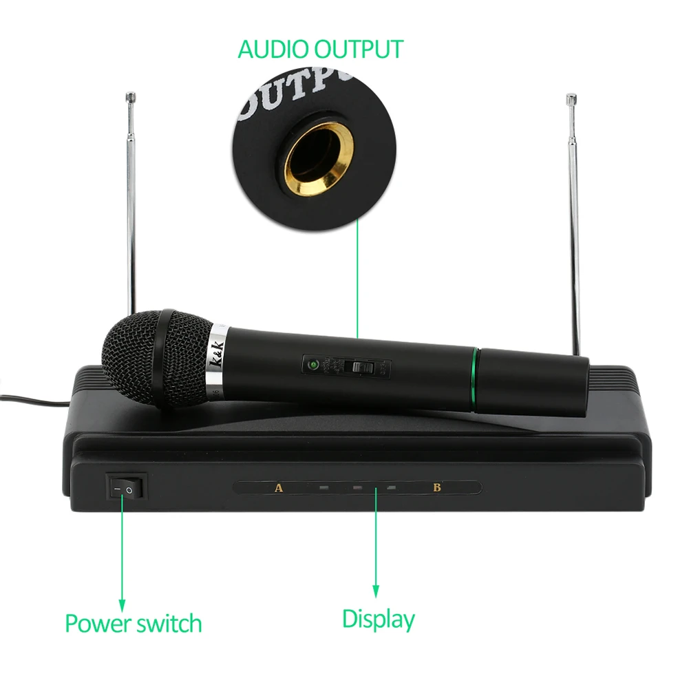 

Dual Professional Wireless Microphone with Receiver for BM 800 Karaoke Microphone Party KTV Studio EM88