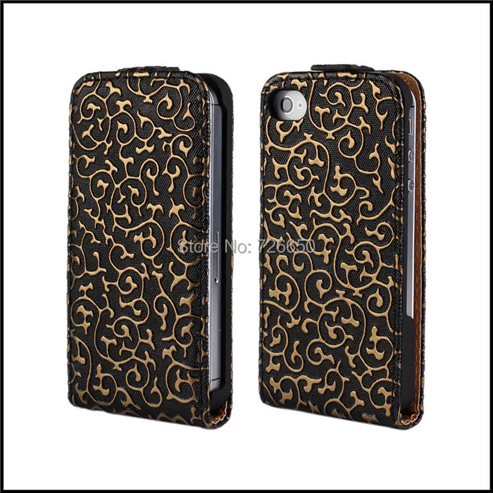 

For iPhone 4 4s Flower Of The Palace Flip Leather Case+Free Screen Protector