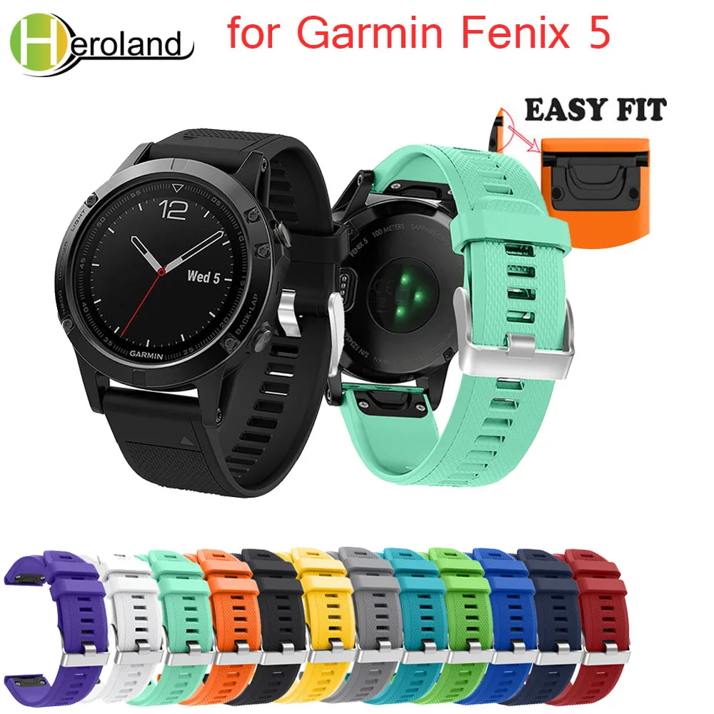 Ремешок для наручных часов, браслет для Garmin Fenix 5X5 5S Plus 3 3HR 935, смарт-Ремешки для наручных часов, быстросъемный силиконовый ремешок Easyfit