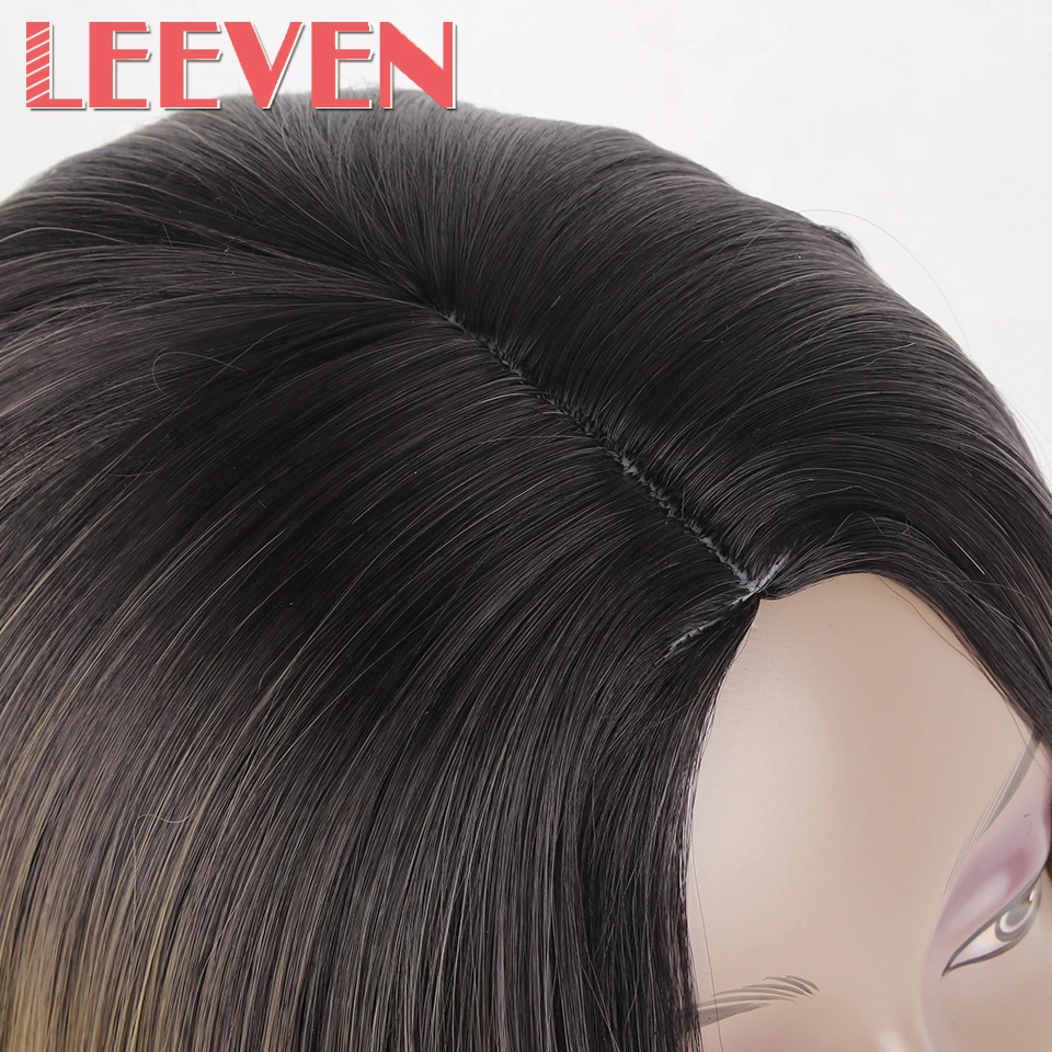 Leeven 10 дюймов 200 г короткие парики боб синтетический коричневый темно-бордовый серый парик для косплея для Африки Амери женщин высокотемпературное волокно