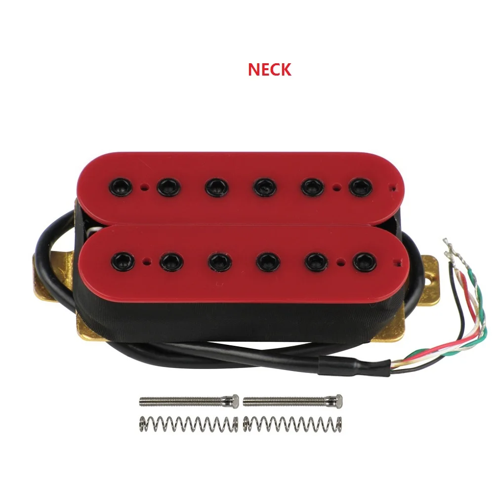 FLEOR 1 шт. электрогитара с двойной катушкой хамбакер звукосниматель мостовой/шеи пассивный звукосниматель w/регулировка высоты винты разные цвета - Цвет: 50 Neck Red