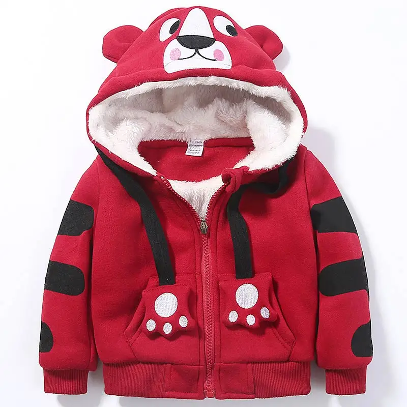 Kopen Leuke Jongens Meisjes Cartoon Tigers Kleding Suits Baby Plus Fluwelen Truien Broek 2 Stuks Sets Kids Peuter Winter Sport Kleding 1 5Yrs