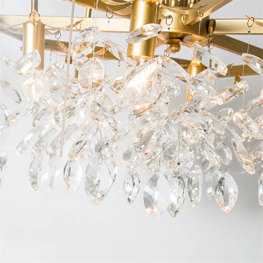 JAXLONG Американский кристалл освещение золото железное стекло висячие лампы гостиная освещение в лобби отеля деко подвесные лампы Luminaria lustre