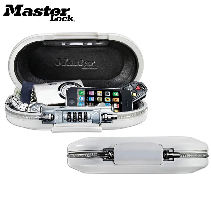 Candado maestro caja de seguridad portátil cerradura de contraseña Mini cajas de seguridad para tarjetas de efectivo cajas de almacenamiento de teléfono caja fuerte de seguridad cuerda de alambre fija - 1