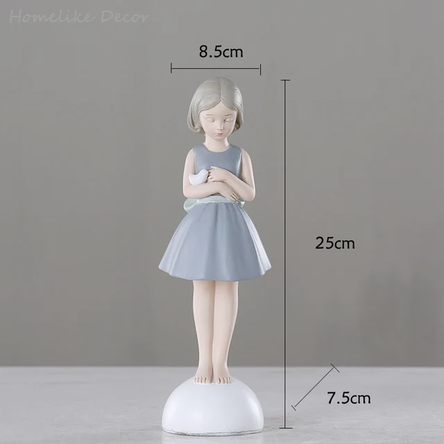 1pc Modern Cute Girl Craft Resin Little Girl Miniature Home Decorative