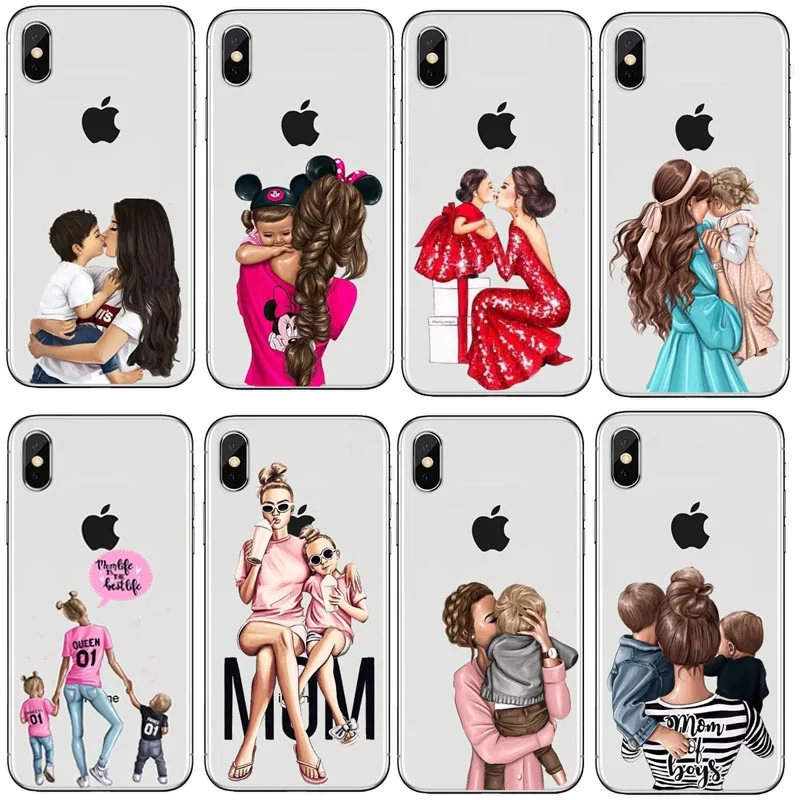 Fashion Black Brown Hair Baby Mom Girl Queen 01 Case For iPhone X XS Max XR 8 7 6 6s Plus 5 5s SE Silicone Woman Phone Cover Fashion Black Brown Hair Baby Mom Girl Queen 01 Case For iPhone X XS Max XR 8 7 6 6s Plus 5 5s SE Silicone Woman Phone Cover