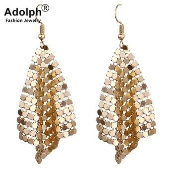 adolph Star Jewelry Charm Sequin Drop Earrings New Geometric Round Shiny Dangle earring jewelry women sales