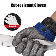 Безопасность вырезать Resisitant перчатки Нержавеющая сталь Металлической Сетки Мясник уровень производительности 5 защиты Ant-Cut Рабочие Перчатки