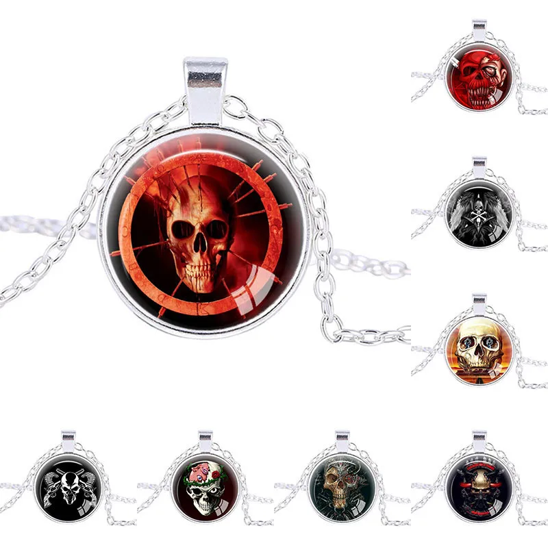 19 стилей готические ювелирные изделия Memento mori evil череп кулон амулет Скелет