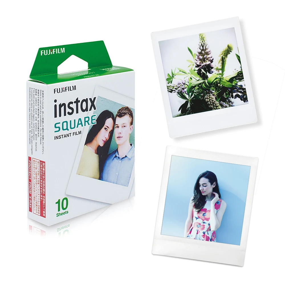 Fujifilm Instax квадратная пленка 10 листов с белым краем для Instax квадратная SQ6 SQ10 SQ20 гибридная мгновенная камера и принтер Share SP-3