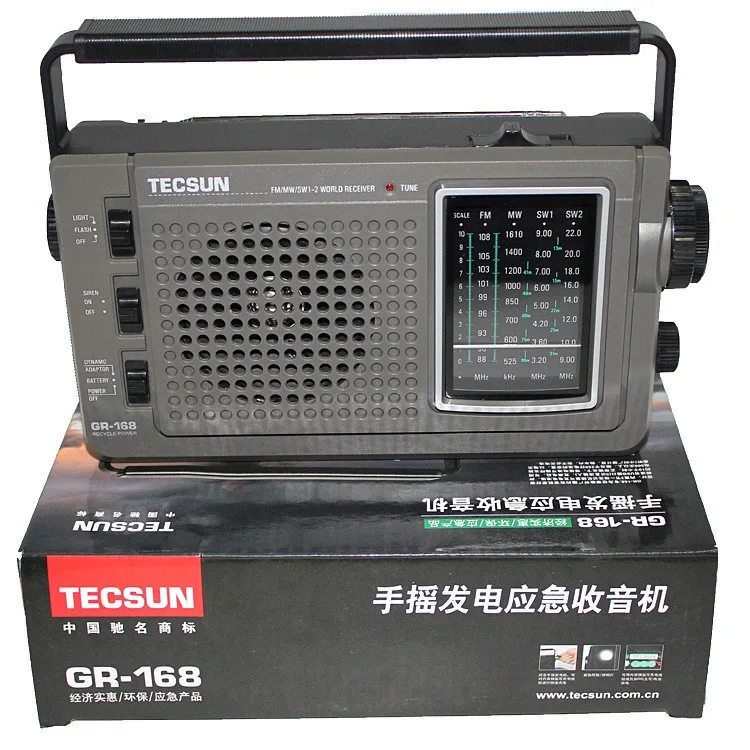 TECSUN GREEN-168 радио FM/MW/SW Ручной Динамо аварийный многополосный радиоприемник винтажное радио