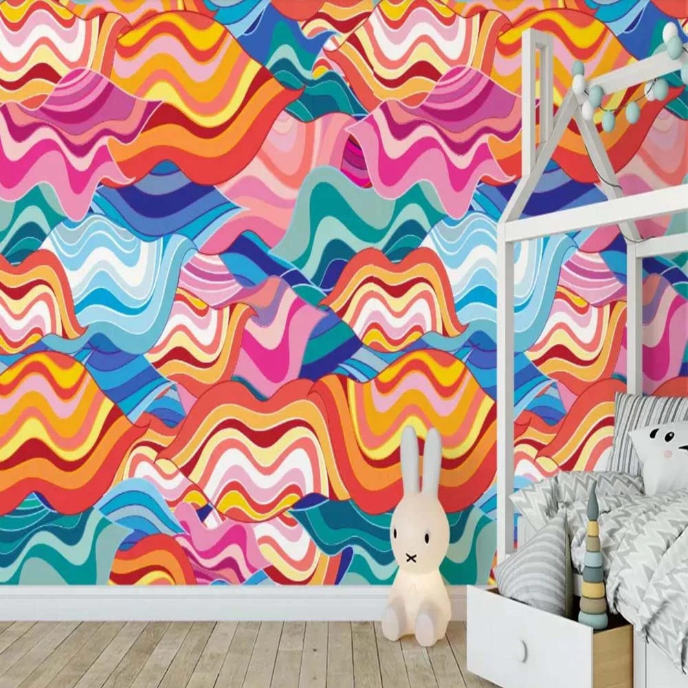 抽象的な幾何学ストライプラインのための写真の壁紙壁画3d壁紙リビングベッドルーム壁の装飾カスタム任意のサイズ Wallpapers Aliexpress