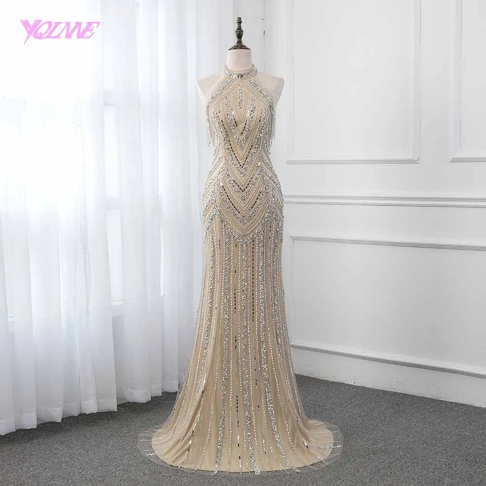YQLNNE бокал для шампанского кристаллы вечернее платье длинное платье вечернее бальное платье в виде русалки конкуренции