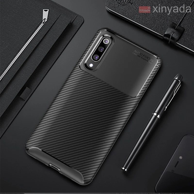 

Soft Cover Case For Xiaomi Mi 9 Mi9 SE Case luxury Skin Silicone Tpu Carbon Fiber Armor Shell Bumper coque