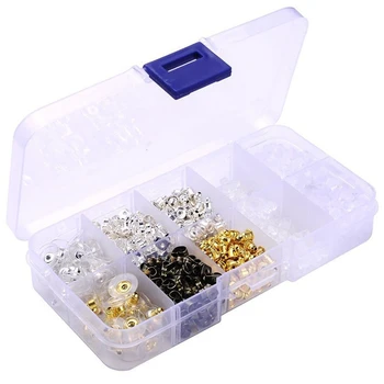 

10 Styles Earring Back Clips Shape Earring Backs Butterfly Metal Rubber Plastic Secure Earring