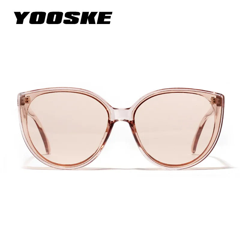 YOOSKE классические круглые негабаритные солнцезащитные очки для женщин Кошачий глаз дизайн оправы для очков женские розовые солнцезащитные очки UV400 очки
