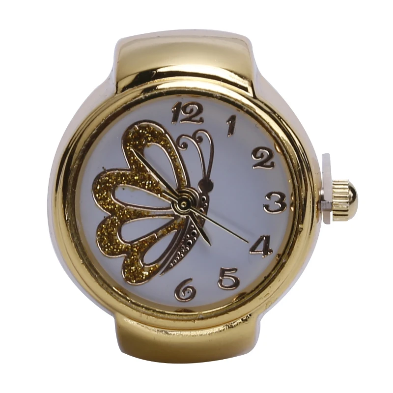 

2 PCS Free shipping 2016 Popular Creative Lady Girl Steel Round Elastic Quartz Finger Ring Watches