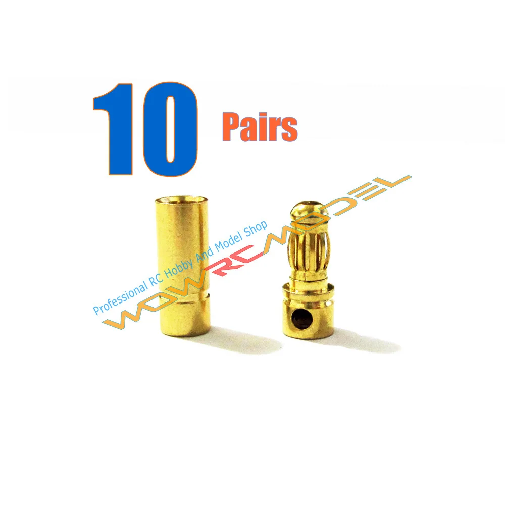

High Quality 4.0mm Bullet Banana Connector Plug For RC Battery ESC Brushless Motor 10pcs/lot