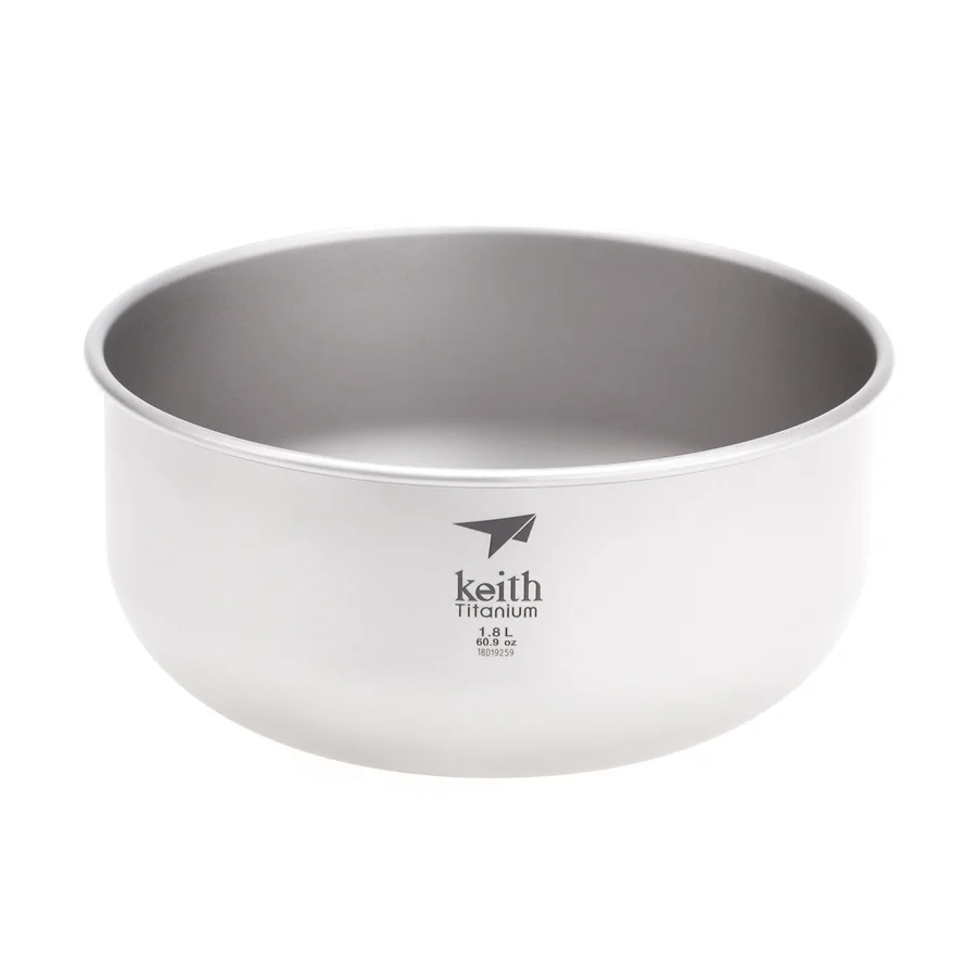 Keith 1.8L Titanium Big Bowl Large Soup Salad Bowls Hiking Travel